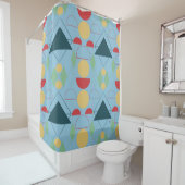 Mod Blue Geometric Duschvorhang (Beispiel)