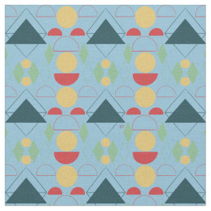 Mod Blue Geometric Stoff