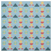 Mod Blue Geometric Stoff (Muster)