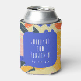 Mod Blue Künstlerische Abstrakte botanische Hochze Dosenkühler