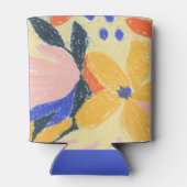 Mod Blue Künstlerische Abstrakte botanische Hochze Dosenkühler (Rückseite)