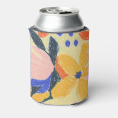 Mod Blue Künstlerische Abstrakte botanische Hochze Dosenkühler (Kanne Rückseite)