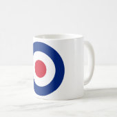MOD Blue Red and White Coffee Tasse | MOD Geschenk (VorderseiteRechts)