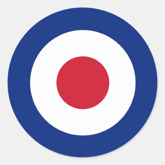 MOD Blue Red and White Round Aufkleber (Vorderseite)