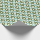 Mod Blue Sage Green Festive Geometric Mitte Jahrhu Geschenkpapier (Ecke)