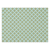 Mod Blue Sage Green Festive Geometric Mitte Jahrhu Tischdecke (Vorderseite (Horizontal))