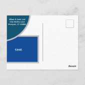 Mod Blue Shapes Save the Date Postcard II Postkarte (Rückseite)