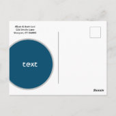 Mod Blue Shapes Save the Date Postcard Postkarte (Rückseite)