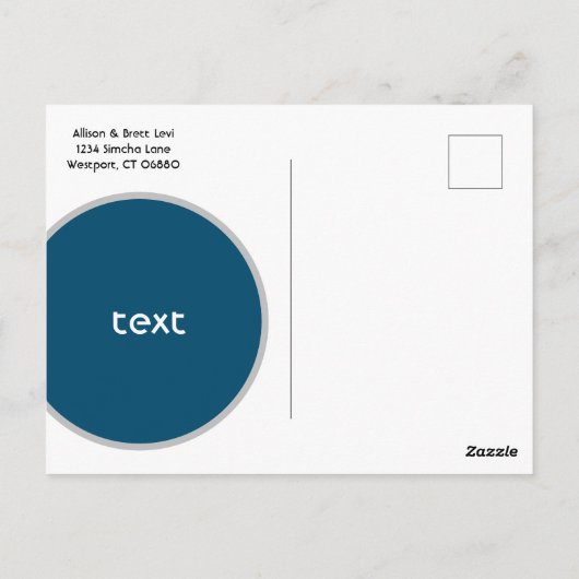 Mod Blue Shapes Save the Date Postcard Postkarte (Rückseite)