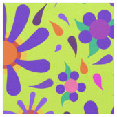 Mod-Blume auf Peridot Large Repeat Stoff (Nahaufnahme)