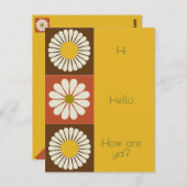 Mod Blume Fett Weißgelb Alltag Postkarte (Vorne/Hinten)