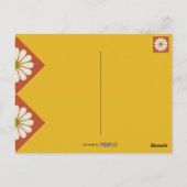 Mod Blume Fett Weißgelb Alltag Postkarte (Rückseite)