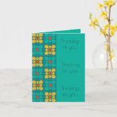 Mod-Blume-Fliesenmuster Aquamarin & gelb, täglich Karte (Gelbe Blume)