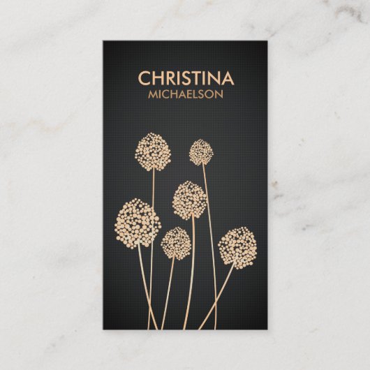 MOD-BLUME in GOLD Visitenkarte (Vorderseite)