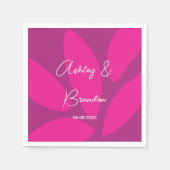 Mod Blume Petals Botanical Fuchsia Wedding Serviette (Vorderseite)