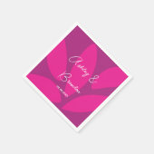 Mod Blume Petals Botanical Fuchsia Wedding Serviette (Ecke)