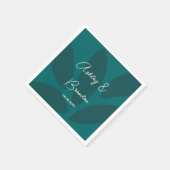 Mod Blume Petals Botanische Aquamarine Hochzeit Na Serviette (Ecke)