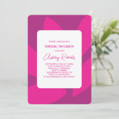 Mod Blume Petals Botanisches Fuchsisches Brautpart Einladung (Stehend Vorderseite)