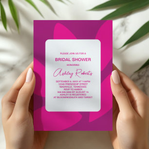 Mod Blume Petals Botanisches Fuchsisches Brautpart Einladung