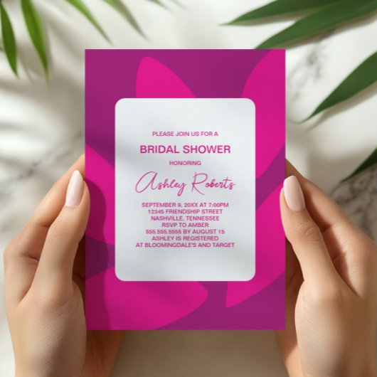 Mod Blume Petals Botanisches Fuchsisches Brautpart Einladung