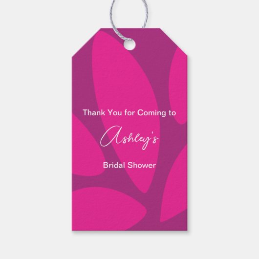 Mod Blume Petals Botanisches Fuchsisches Brautpart Geschenkanhänger (Vorderseite)