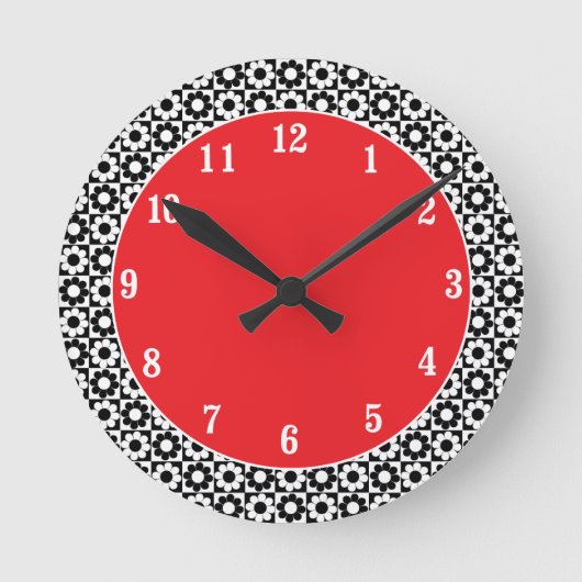Mod Blume Power Runde Wanduhr (Vorderseite)