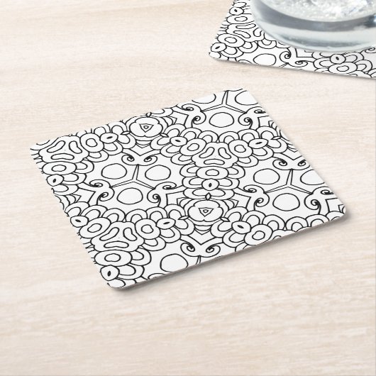 Mod-Blume-Untersetzer Rechteckiger Pappuntersetzer (angewinkelt)