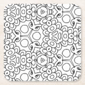 Mod-Blume-Untersetzer Rechteckiger Pappuntersetzer (Vorderseite)