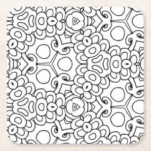 Mod-Blume-Untersetzer Rechteckiger Pappuntersetzer