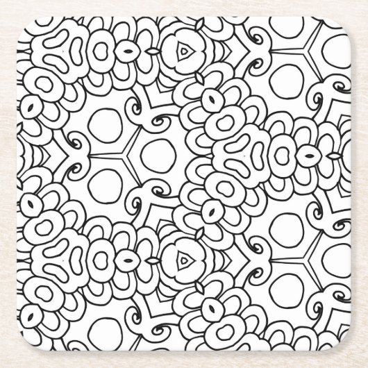 Mod-Blume-Untersetzer Rechteckiger Pappuntersetzer (Vorderseite)