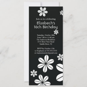 Mod-Blumen-16. Geburtstag-Geburtstags-Einladung Einladung