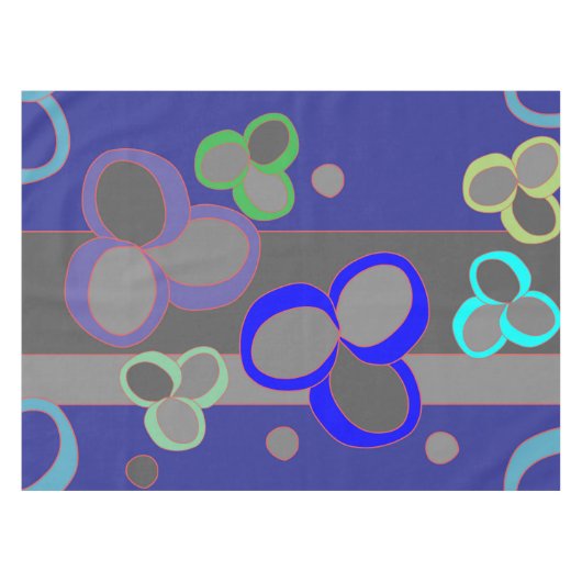 Mod-Blumen-Tabellen-Stoff Tischdecke (Vorderseite (Horizontal))