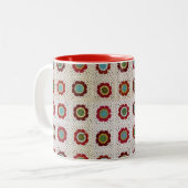 Mod-Blumendecke 11 Unze Zwei-Ton Tasse (Vorderseite Links)