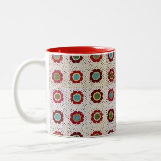 Mod-Blumendecke 11 Unze Zwei-Ton Tasse (Links)
