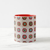 Mod-Blumendecke 11 Unze Zwei-Ton Tasse (Mittel)
