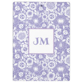 Mod-Blumenmuster mit Initialen Klemmbrett (Rückseite)