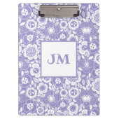 Mod-Blumenmuster mit Initialen Klemmbrett (Vorderseite)