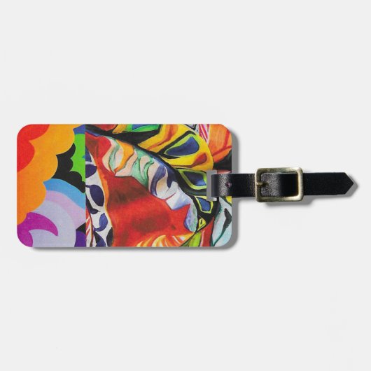 Mod Blumenpfeife abstrakt Gepäckanhänger (Vorderseite horizontal)