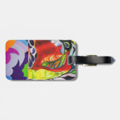 Mod Blumenpfeife abstrakt Gepäckanhänger (Rückseite horizontal)