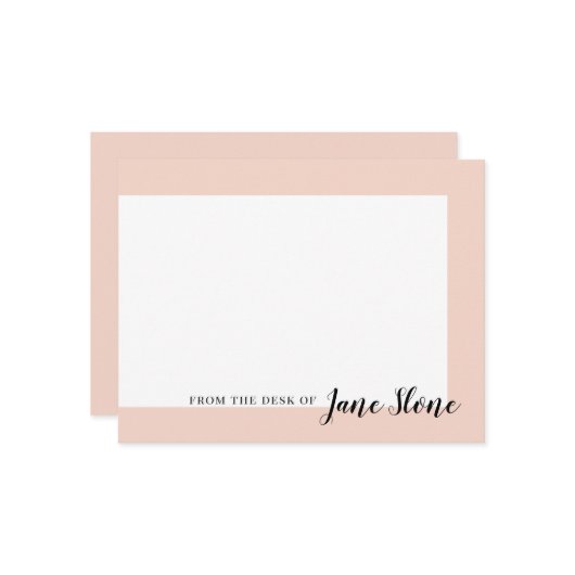 Mod Blush Border Mitteilungskarte (Vorderseite/Rückseite Beispiel)