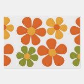 Mod Blütendesign Geschenkpapier Set (Vorderseite 3)