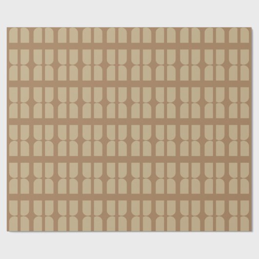Mod Boho Neutral Arch Muster Mitte des Jahrhundert Geschenkpapier (Flach)