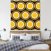 Mod Bold Yellow Schwarz-weiß Concentric Art Leinwanddruck (Insitu (Schlafzimmer))