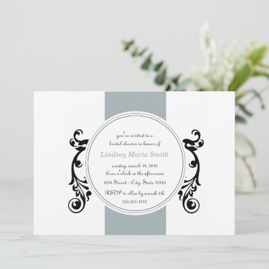 Mod-Brautdusche Einladung (Stehend Vorderseite)