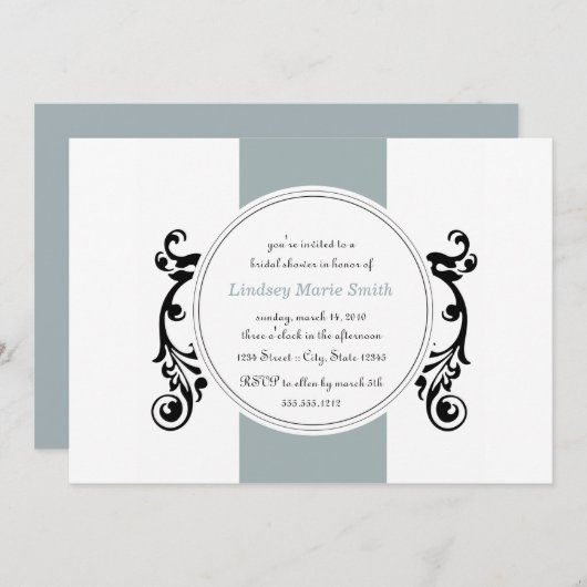 Mod-Brautdusche Einladung (Vorne/Hinten)