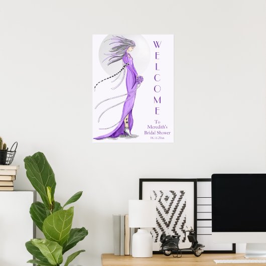 "Mod Bride" Brautparty Willkommen Poster (Heimbüro)
