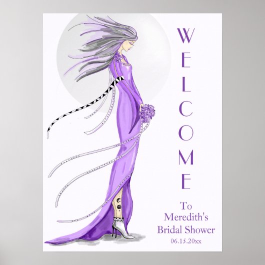 "Mod Bride" Polterabend Begrüßung Poster (Vorne)