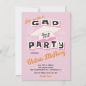 Mod Bright Bold Graduation Party Cap Einladung (Vorderseite)