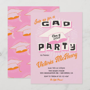 Mod Bright Bold Graduation Party Cap Einladung