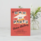 Mod Bright Bold Graduation Party Cap Einladung (Stehend Vorderseite)